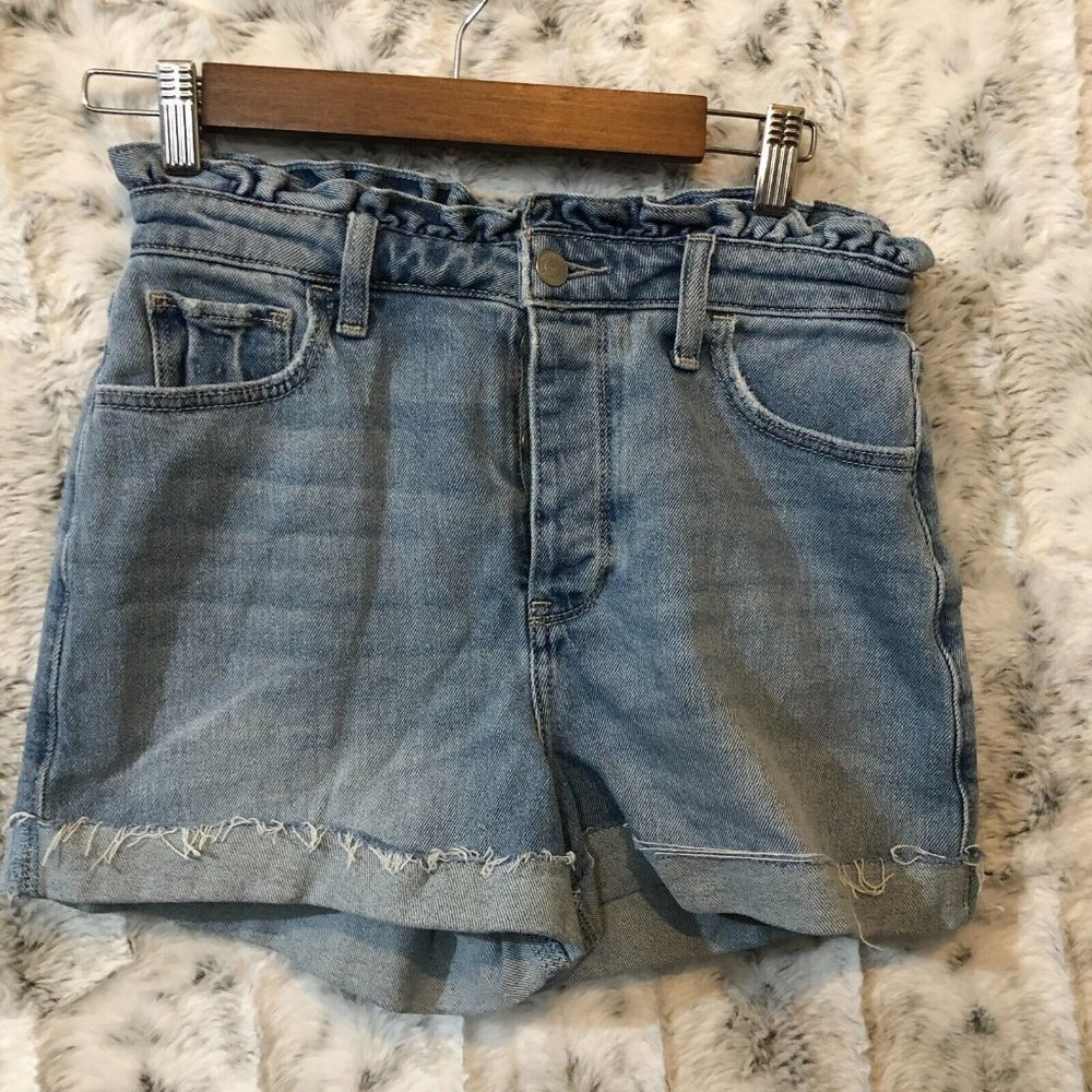Hollister Paperbag Shorts Denim Sz 5 Ultra High Rise Mom Short Vintage Stretch